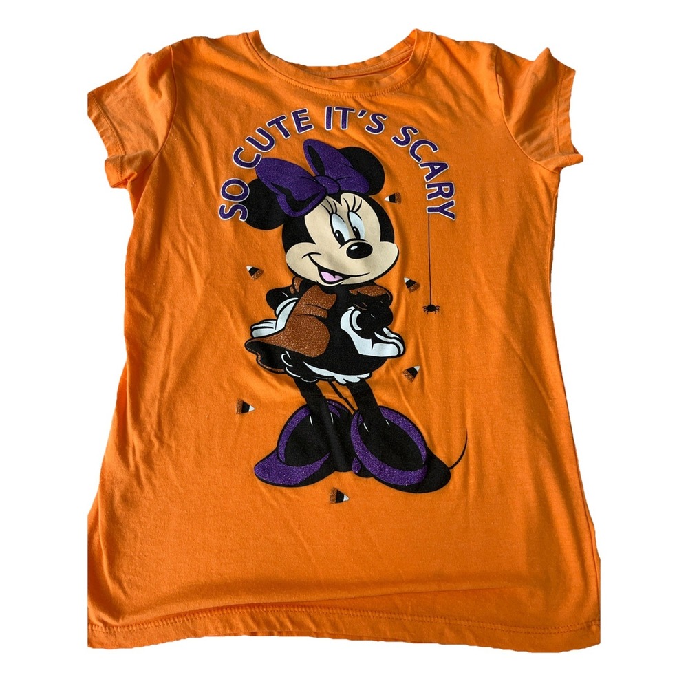 Disney Minnie Mouse So Cute It's Scary Halloween Girls Sz XL 14/16 T-Shirt‎ Top